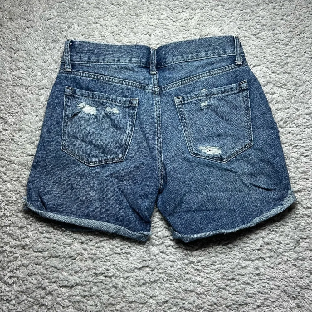 Just Black Denim Shorts Womens Extra Small Distressed Mid Rise Holes Beach Vaca